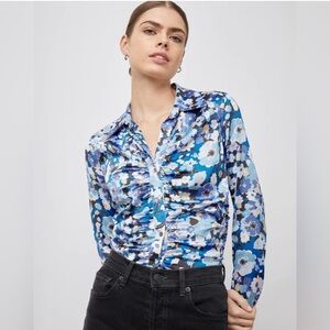 Rails: Floral Blue Button-Up